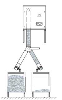 Ice machine with 2 carts