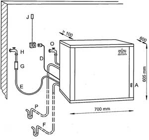 350kg ice machine connections